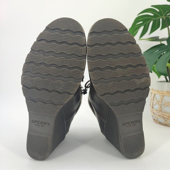 Sperry Women's Top-Sider Celeste Bliss Brown Leather Wedge Boots Size 7.5 - Picture 8 of 8